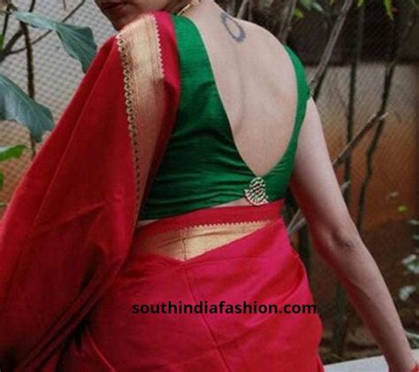 10 Interesting Back Neck Designs For Pattu Saree Blouses