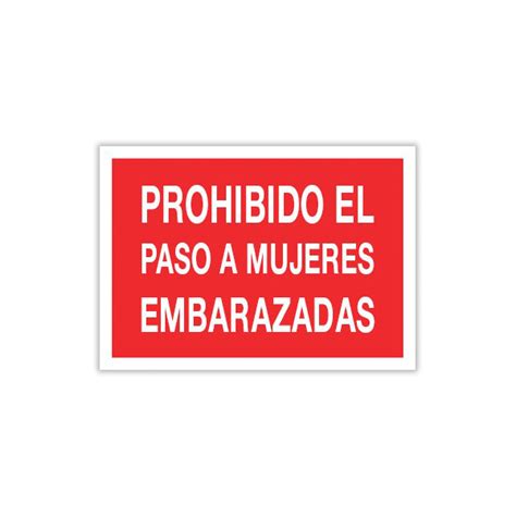 Señal Prohibido el Paso a Mujeres Embarazadas Solo texto Ebersign