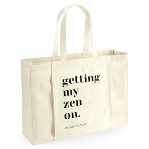 Personalised Getting My Zen On Yoga Tote Bag Name Design Organic Cotton