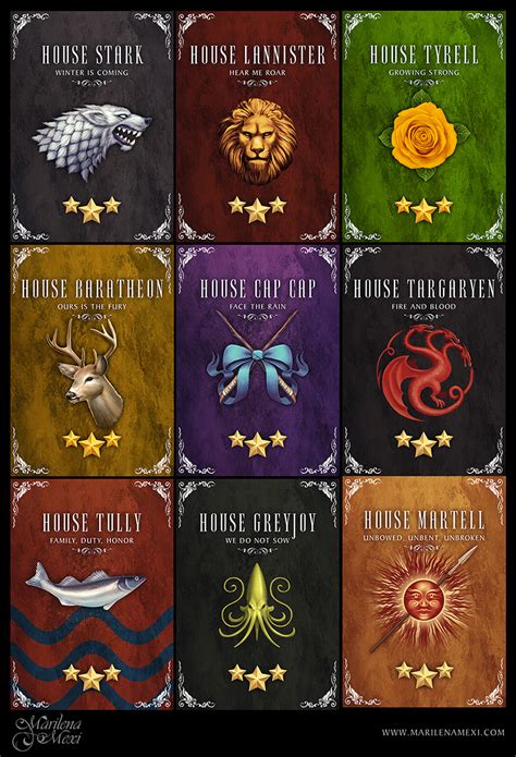 Game of Thrones - Houses by maril1 on DeviantArt