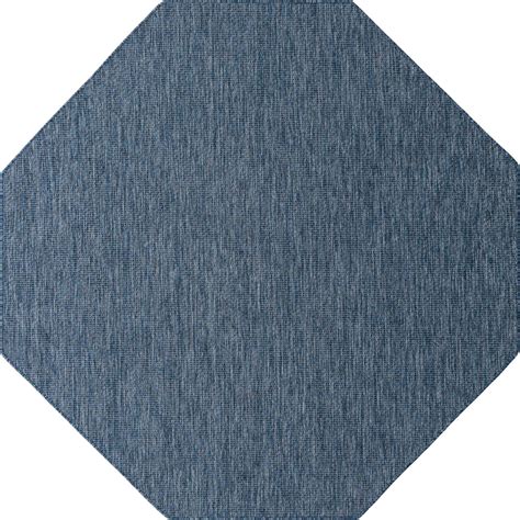 Blue 8' x 8' Outdoor Basic Octagon Rug | Rugs.com