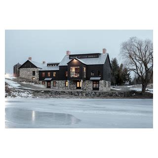 Vintage Barn Frame Addition To Dutch Stone House Farmhouse Exterior