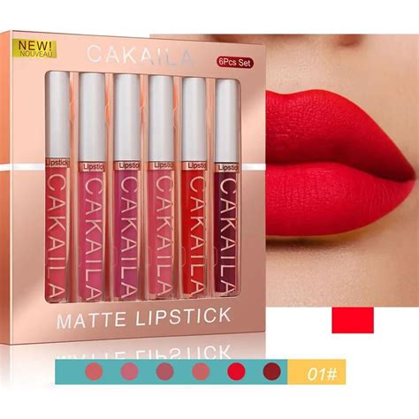 Pcs Makeup Lipstick Set Liquid Velvet Matte Gloss Lip Sexy Red Lipstick Nude Women Long Lasting