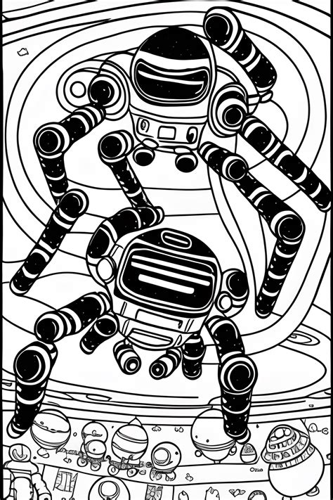 Coloriage un robot crabe géant venu de l espace Creative Fabrica