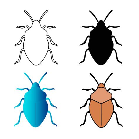 Abstract Flat Stink Bug Insect Silhouette Illustration 25842410 Vector