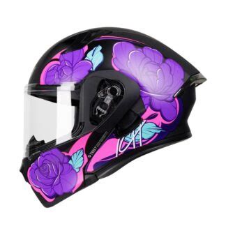 Casco Abatible Ich Dv Flowrish Negro Morado Mate Cascos Pb