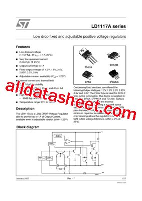 LD1117A Datasheet(PDF) - STMicroelectronics