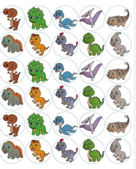 The Dinosaur Stickers Are All Different Colors And Sizes