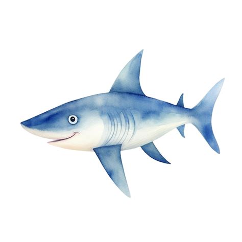 Premium PSD | A stunning watercolor painting of a blue shark