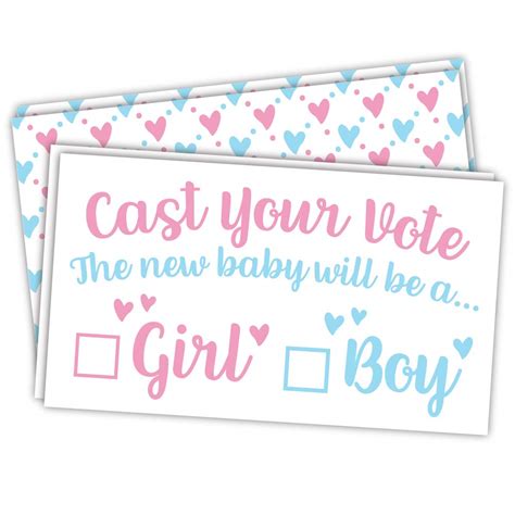 Buy Pink Or Blue Gender Reveal Voting Cards Baby Shower Party Game