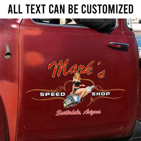 Personalized Hot Rod Rat Fink Speed Shop Vinyl Wrap Sticker Dingmun