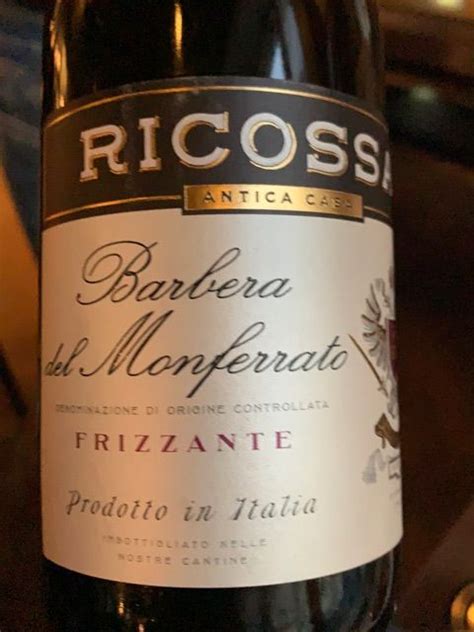 2018 Ricossa Barbera Del Monferrato Frizzante Italy Piedmont