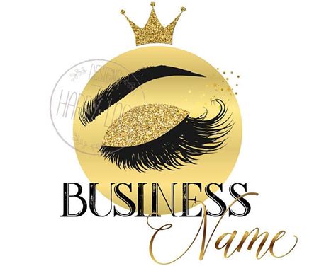 Digital Custom Logo Design Lashes Logo Crown Lash Beauty Logo Makeup Logo Gold Lash Logo