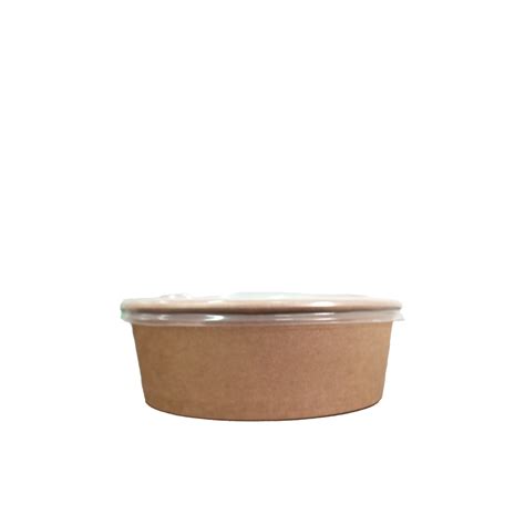 Bowl Kraft Para Domicilios De 750 Ml 25 Oz Con Tapa Pp Purabox