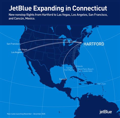 JetBlue Plans to Add Four Nonstop Routes from Hartford’s Bradley