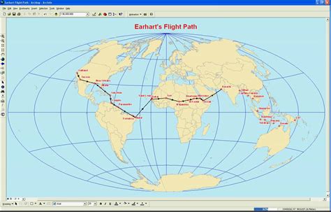 Amelia Earhart Flight Map