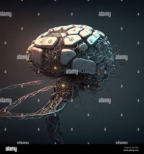 Cerveau Humain Robotique Avec Les Circuits D Taill S Concept Art De L