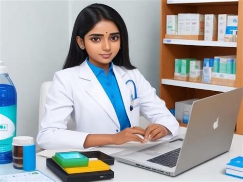 Premium Ai Image Sri Lankan Young Pharmacist Lady Learning Online