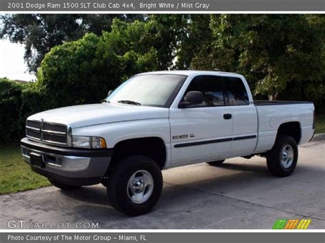 Bright White 2001 Dodge Ram 1500 Slt Club Cab 4x4 Mist Gray