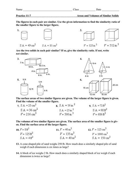 Unit 11 Volume And Surface Area Worksheet Answer Key Printable Word Searches