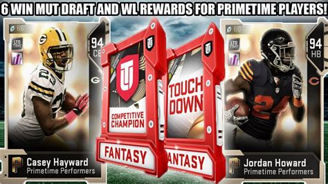 Win Mut Draft And Wl Rewards For Primetime Howard And Hayward