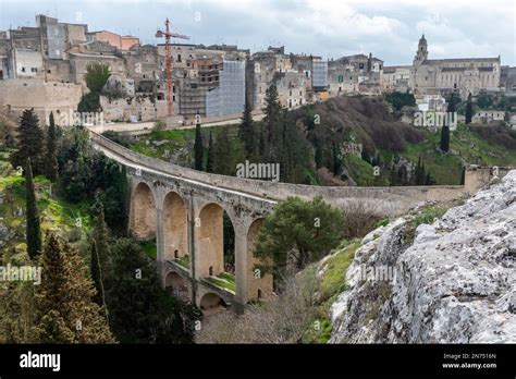 The Famous Aqueduct Bridge From Roman Times In Gravina Hi Res Stock