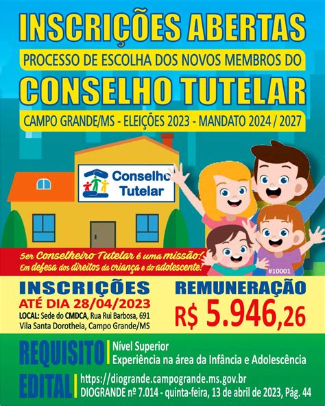 Inscri Es Para Novos Membros De Conselho Tutelar De Campo Grande Est O