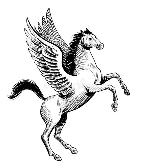 Flying Pegasus horse stock illustration. Illustration of bird - 276067194