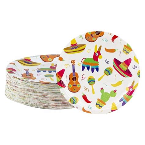 Fiesta Paper Plates Cinco De Mayo Mexican Party Decorations 9 In 80