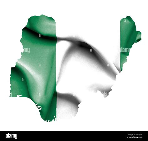 Map Of Nigeria With Waving Flag Isolated On White Stock Photo Alamy