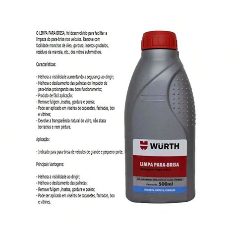 Limpa Para Brisa Concentrado 500ml Wurth SHEIN Brasil