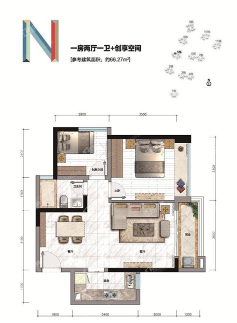 珠海华发峰尚 斗门3室2厅2卫户型图 珠海楼盘网