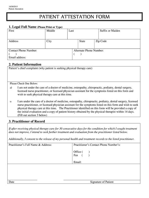 Patient Attestation Form Fill Online Printable Fillable Blank Images