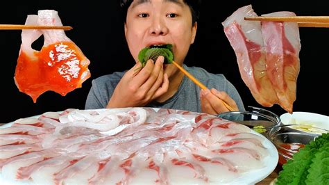 sub 겨울제철음식 밀치회 먹방Raw Fish Mullet sashimi ASMR MUKBANG ปลากระบอกซาซม