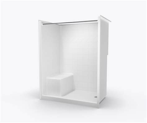 XST 6039 SH MS AcrylX Alcove One Piece Shower With Right Hand Drain In