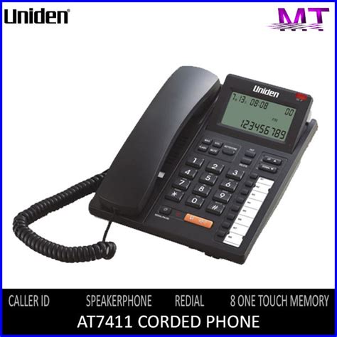 Uniden AS7411 Corded Phone (Speakerphone, Caller ID, Message Lamp, No ...