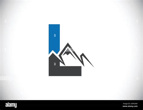 Lettre L Initiale Du Monogramme Avec Le Pic De Montagne Symbole Du