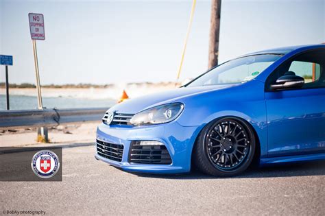 Bagged Rising Blue Golf R With Hre C Vw Gti Mkvi Forum Vw Golf R