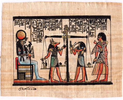 Egyptian Papyrus Weighing of the Heart Painting Handmade Egypt ...