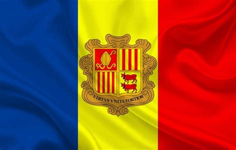 Premium Photo Andorra Country Flag On Wavy Silk Fabric Background