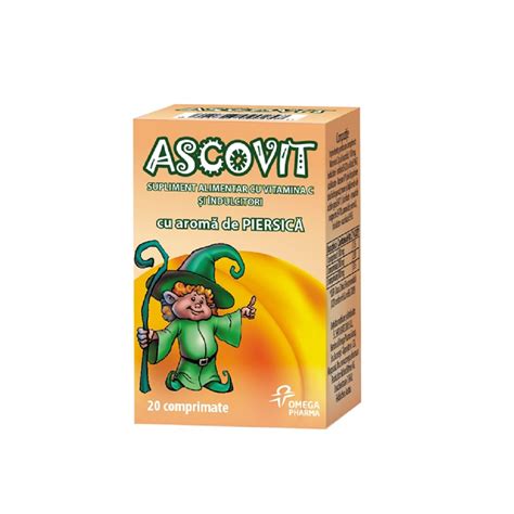 Ascovit Cu Vitamina C Aroma De Piersica Comprimate Omega Pharm