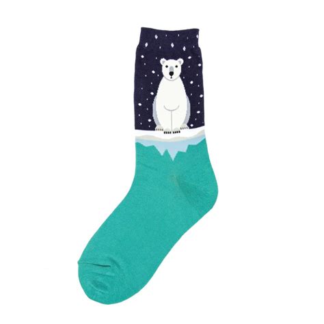 Polar Bear Socks Crew Socks For Women Johns Crazy Socks