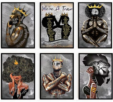 Amazon Piece African American Wall Art Black King And Queen Room