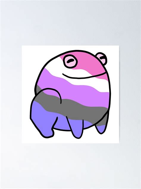 Pastel Genderfluid Pride Flag Frog Poster By Natstarart Redbubble