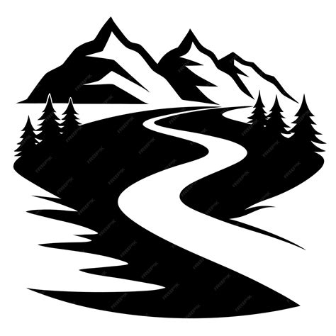 A river runs through a mountain landscape with a river flowing through