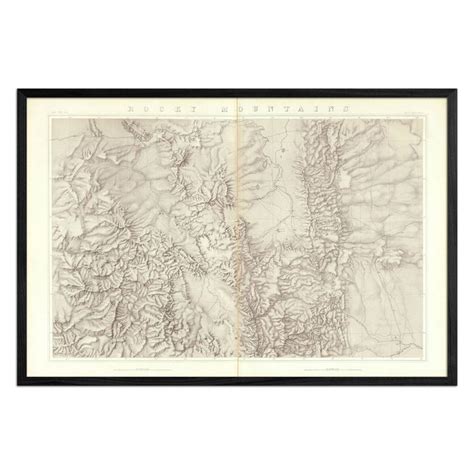 Rocky Mountains 1876 Topographic Map | Rocky mountains, Mountain art ...