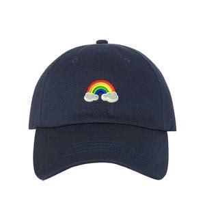 RAINBOW Dad Hat Embroidered Baseball Cap Low Profile Curved Bill LGBT Hat Gay Pride Hat