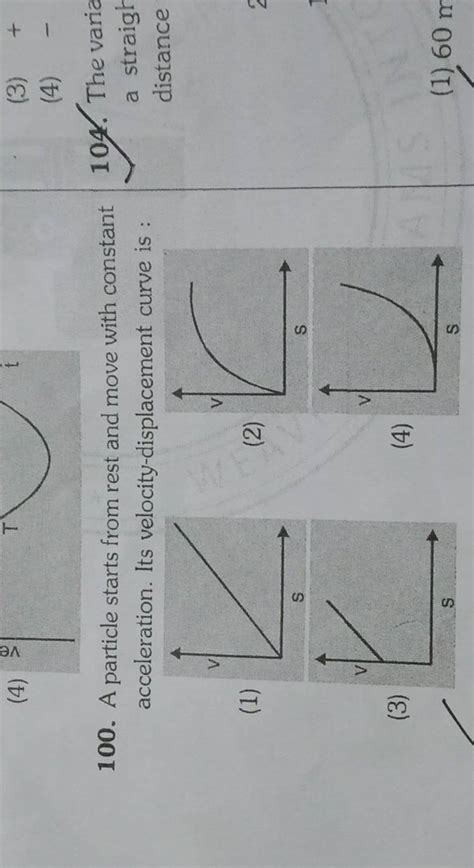 A Particle Starts From Rest And Move With Constant Acceleration Its Velo