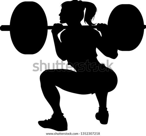 Vector Silhouette Girl Doing Squats Vetor Stock Livre De Direitos