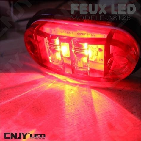 FEUX DE GABARIT LED ROUGE PUISSANT REMORQUE AUTO CAMION 12 24V IP68 à 7